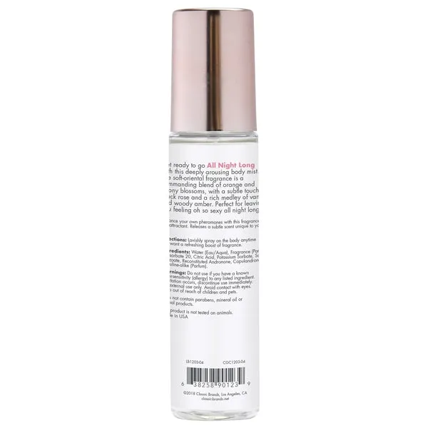 CG Pheromones Body Mist All Night Long 35 oz Castle Megastore Female Sex Toys