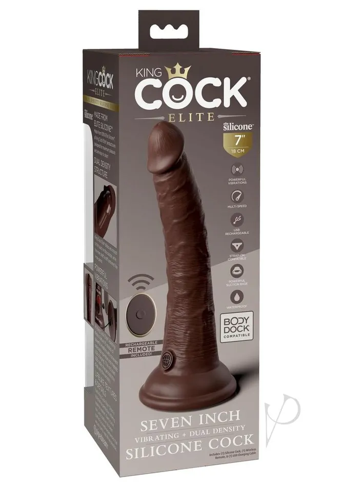 Kc Elite Dual Dense Vibe Cock 7 Brown King Cock Vibrators